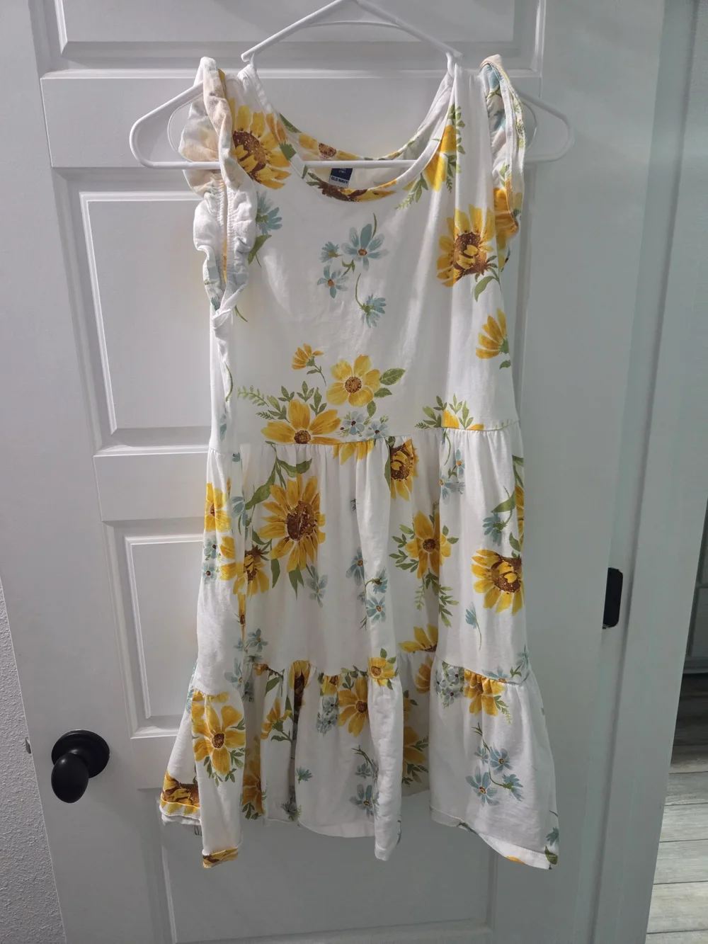 Girls' White Sunflower Dress
